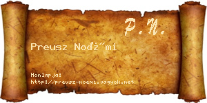 Preusz Noémi névjegykártya